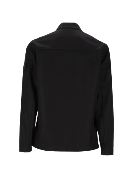 Vlněná košile Stone Island s kamínky černá