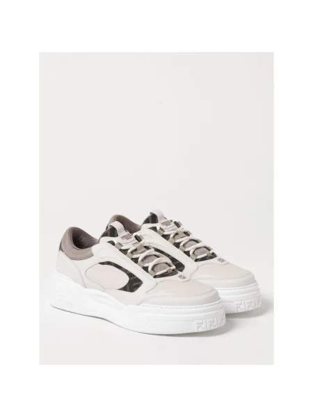 Sneakersy Fendi skórzane beżowe
