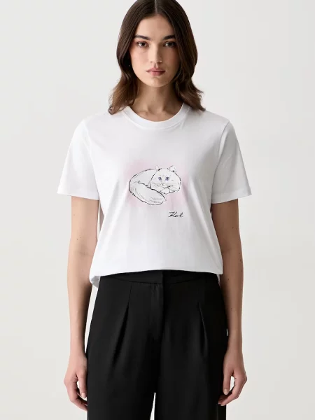 Karl Lagerfeld tricou pentru femei din alb