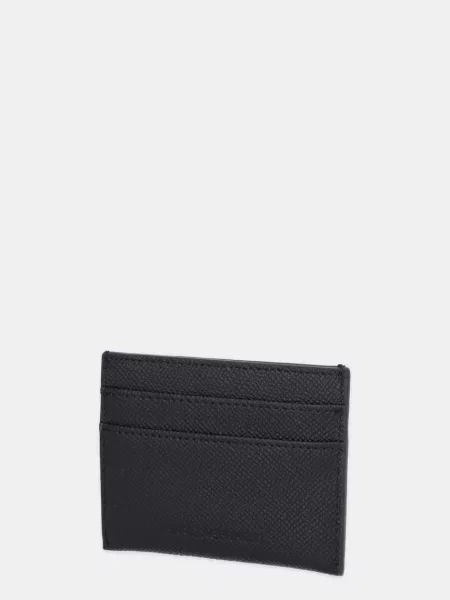 Usnjen etui za kartice Karl Lagerfeld K/MONOGRAM črna