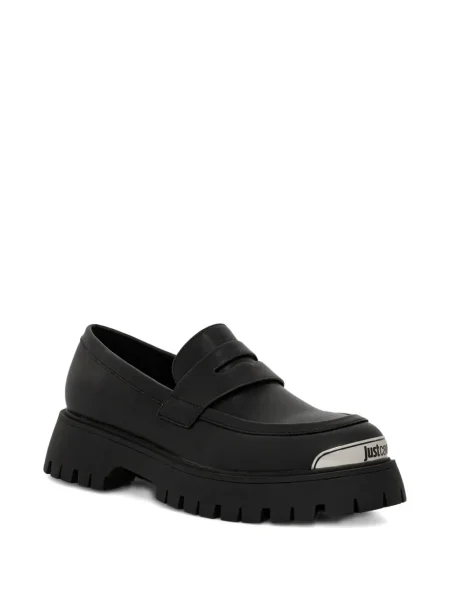 Pantofi loafer Just Cavalli cu autograf negru