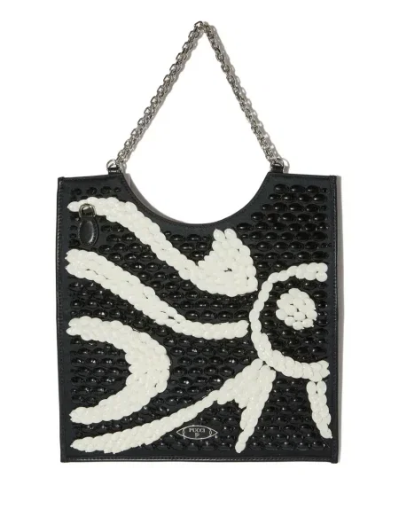 Geantă Pucci cu broderie negru