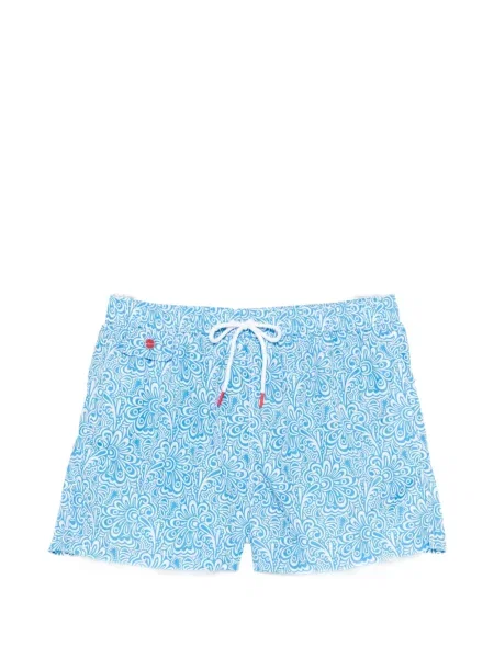Slip de baie Kiton cu model floral albastru