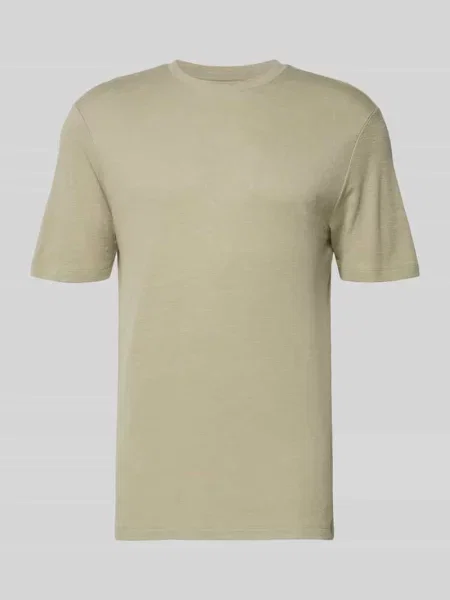 T-shirt o kroju regular fit z mieszanki lyocellu i lnu model DULEROSTEE' Hugo