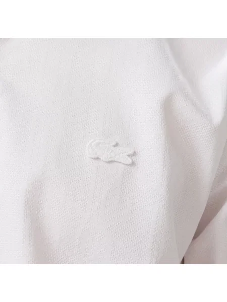 Lacoste Koszula O Wąskim Kroju Z Kołnierzykiem Na biała