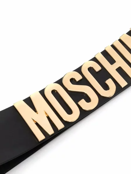 Iš natūralios odos diržas Moschino juoda