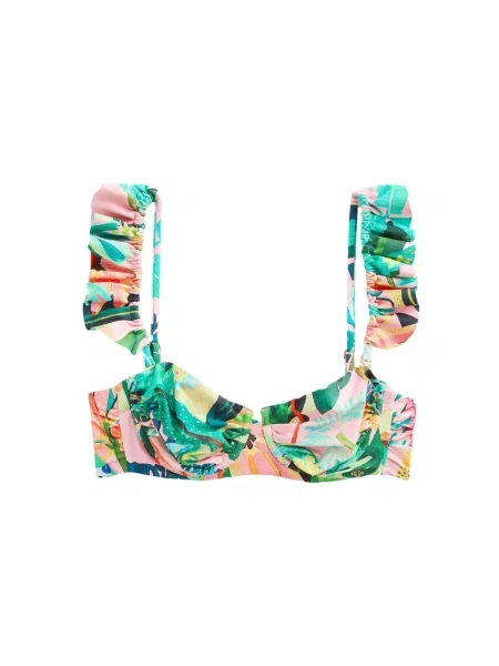 Next Sutien costum de baie turcoaz / deschis / verde / roz galben