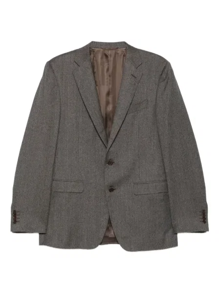 Costum Canali de lână cu model herringbone de costum maro
