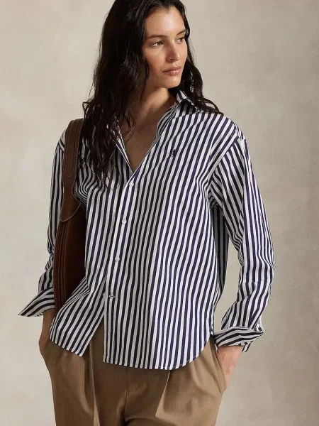 Polo Ralph Lauren Bluzka Kobiety lila|biały w paski XS fioletowa