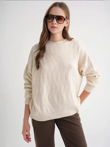 MixRay Pulover Pullover svetlo bež