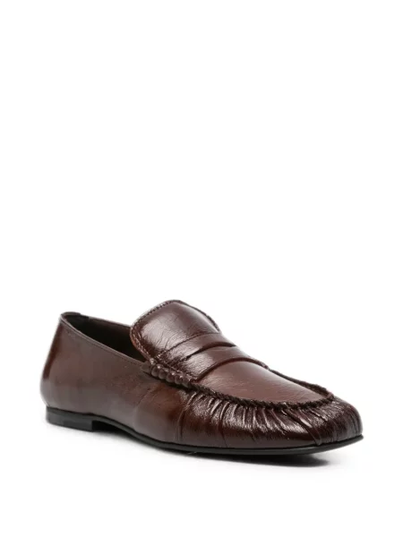 Pantofi loafer Alohas cu volane maro