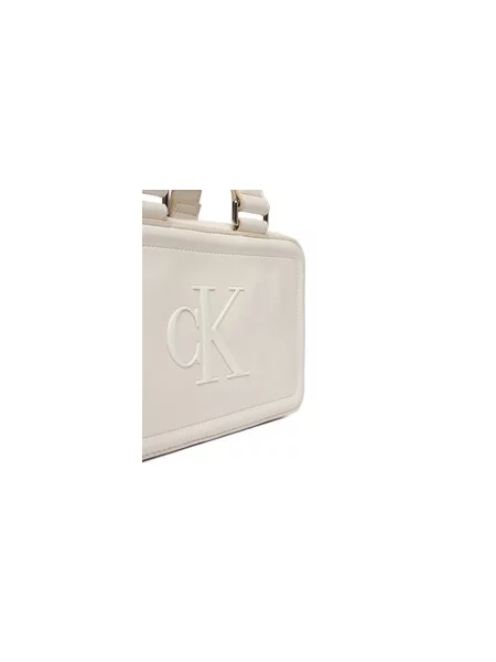 Torbica Calvin Klein Bold Ck Elongated Mini Tote bijela