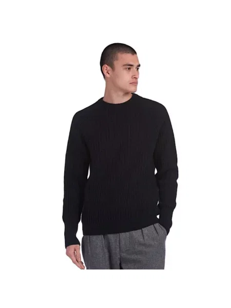Sweter Barbour z okrągłym dekoltem chunky czarny