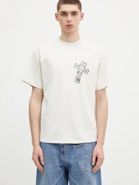 Majica Aries Faded God Town SS Tee s tiskom bež