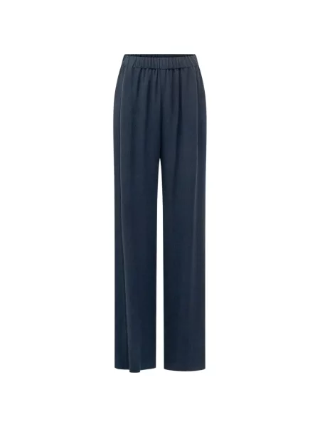 Pantaloni Emporio Armani din crep albastru