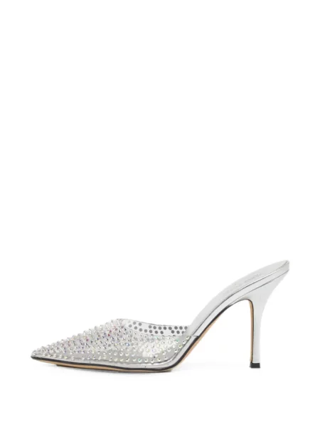 Papuci tip mules Paris Texas alb