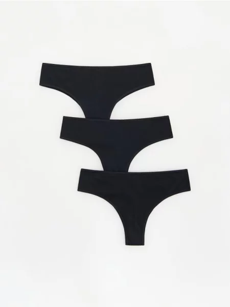 Reserved Set de 3 perechi de chiloți cu croială braziliană negru