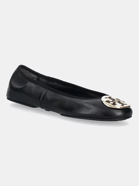 Tory Burch balerini de piele Reva Travel Ballet negru