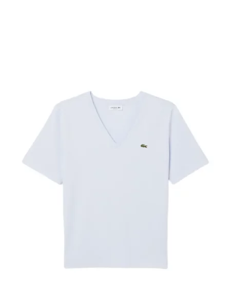 Tricou cu decolteu în v Lacoste cu decolteu în V cu autograf albastru