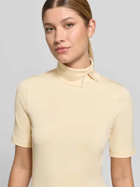 T-shirt w kroju slim fit z mieszanki bawełny Marc Cain