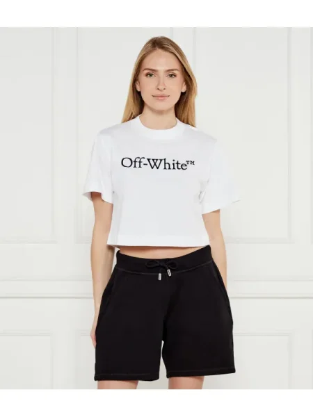 OFF-WHITE Tricou | Cropped Fit alb