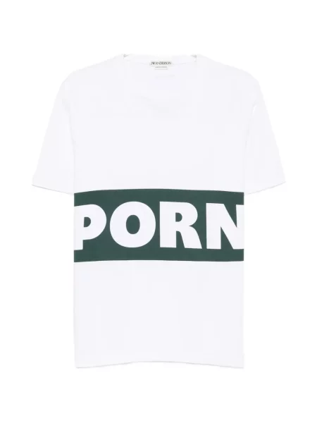 Scurt tricou Jw Anderson cu imagine alb
