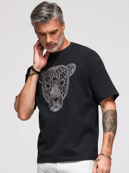 Tricou Ombre cu aplicații negru