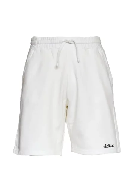 Pantaloni scurți Mc2 Saint Barth cu autograf cu cordon alb