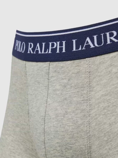 Koszulka polo Polo Ralph Lauren Underwear z paskiem klasyczna ze stretchu szara
