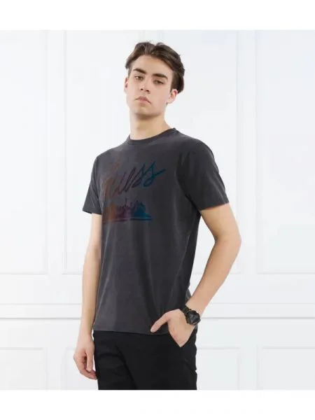 GUESS Tricou SS BSC GUESS ISLAND | Relaxed fit negru