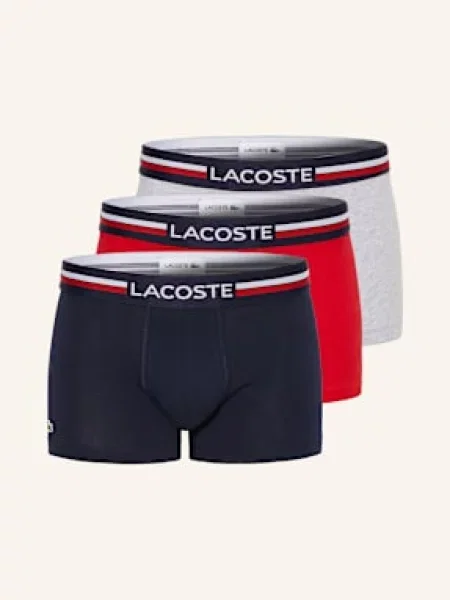 Lacoste Boxerky 3 Kusy V Balení tmavě modrá/ červená/ světle šedá