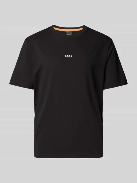 T-shirt z nadrukiem z logo Boss Orange czarna