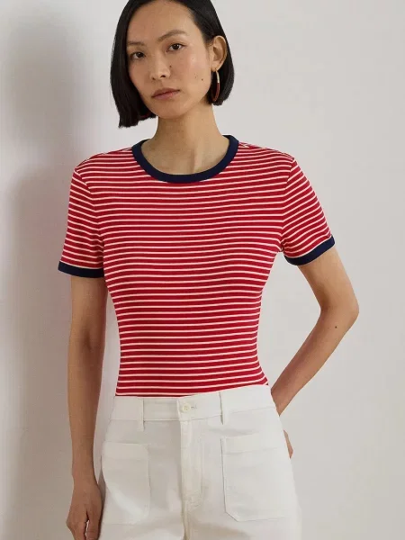 Lauren Ralph Lauren tricou basic pentru femei din roz