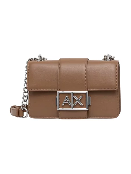 Torebka crossbody Armani Exchange skórzana beżowa