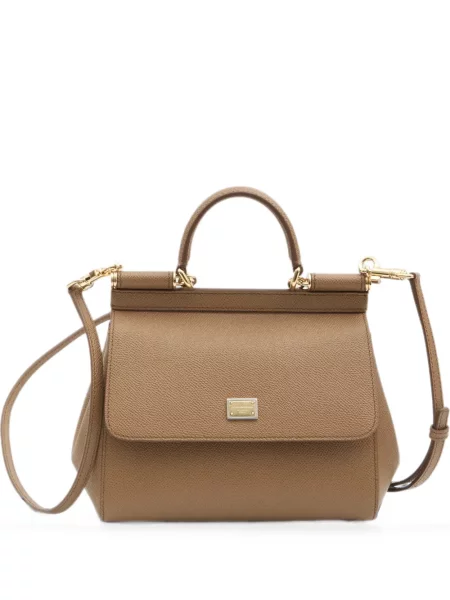 Geantă shopper Dolce & Gabbana din piele maro