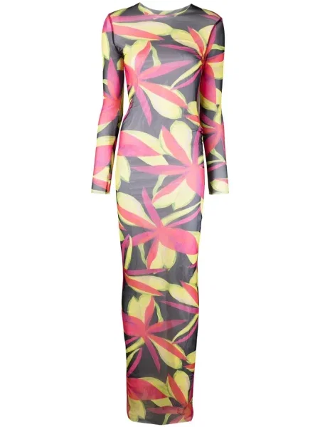 Przezroczysta sukienka Louisa Ballou z nadrukiem garniturowa różowa