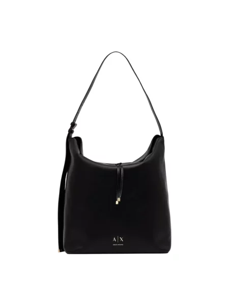 Torebka hobo Armani Exchange skórzana czarna