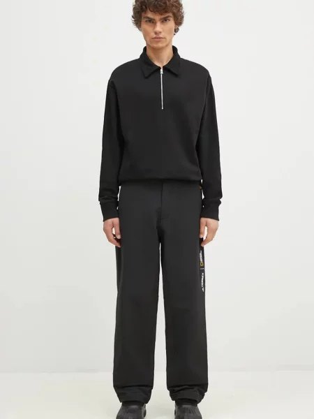 Кофта Norse Projects Ketel Relaxed Organic NORSE Logo Half Zip однотонна чорний