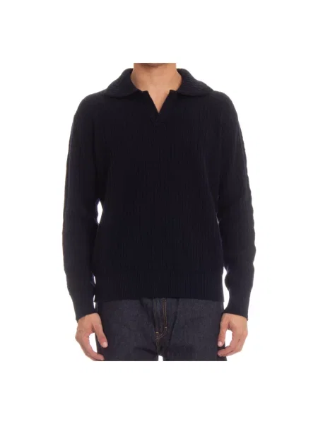 Sweter Roberto Collina z kaszmiru niebieski