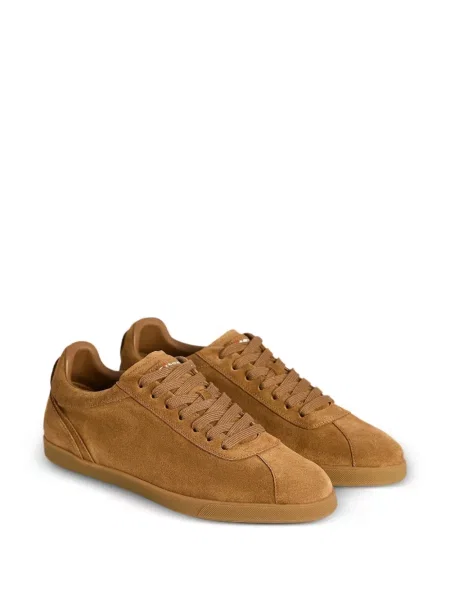 Sneakerși Kiton din piele de căprioară maro