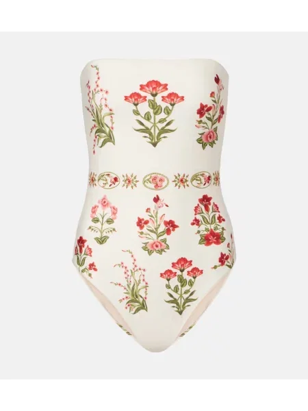 Strój kąpielowy Agua By Agua Bendita w kwiatki bez ramiączek