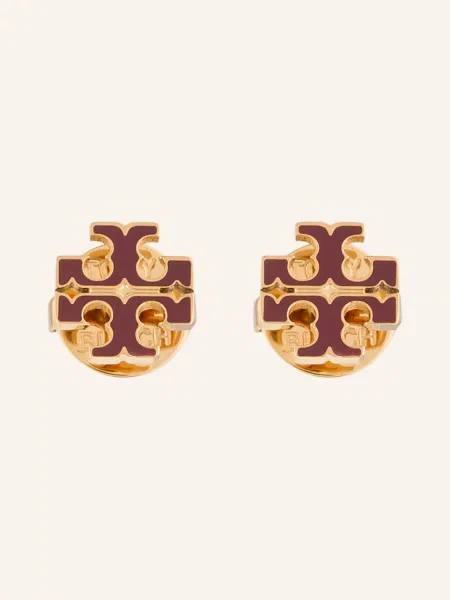 Tory Burch Náušnice Icon zlatá / tmavě červená