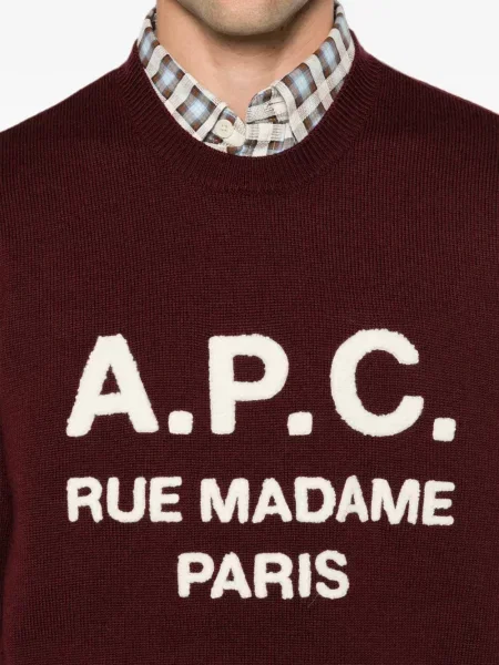 Pulover A.p.c. de lână cu autograf roșu