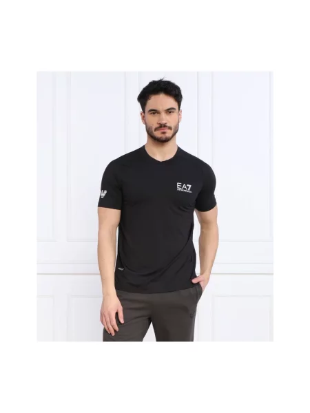 T-shirt z nadrukiem z logo Ea7 Emporio Armani czarna