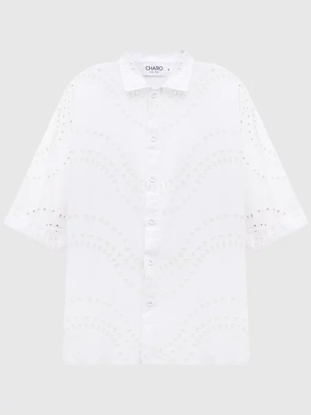 Сорочка Josie з льоном з вишивкою Charo Ruiz біла