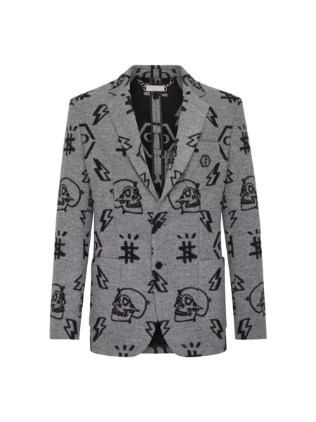 Marynarka Philipp Plein wełniana szara