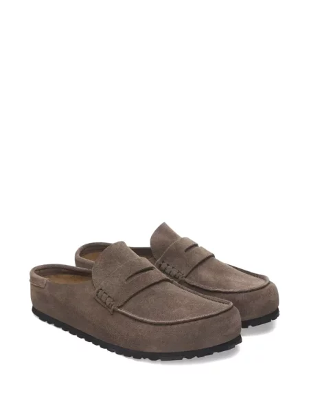 Pantofi loafer Birkenstock din piele de căprioară gri