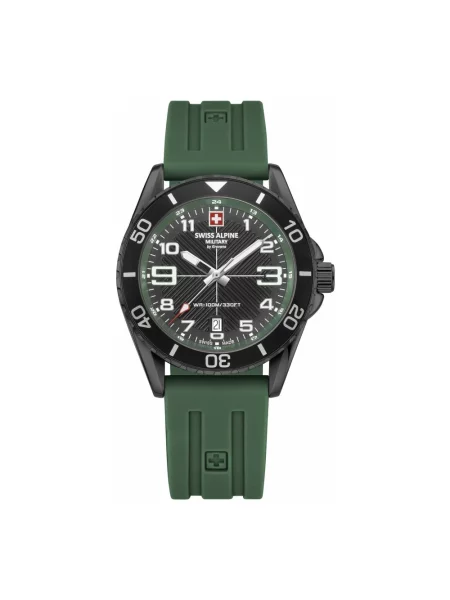 Lniany zegarek Swiss Alpine Military zielony
