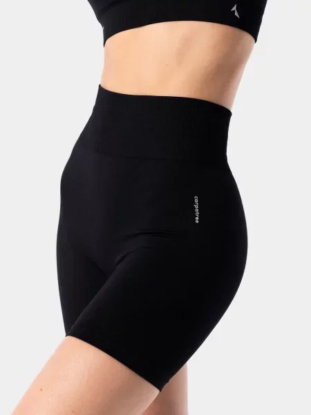 Szorty bezszwowe sportowe Carpatree Simply Seamless czarne