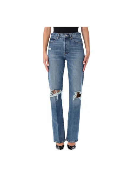 Jeansy straight leg Frame niebieskie